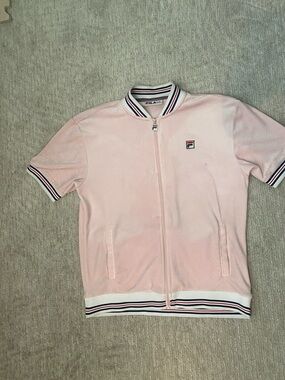 Fila Velour Short Sleeve Zip-Front Track Jacket